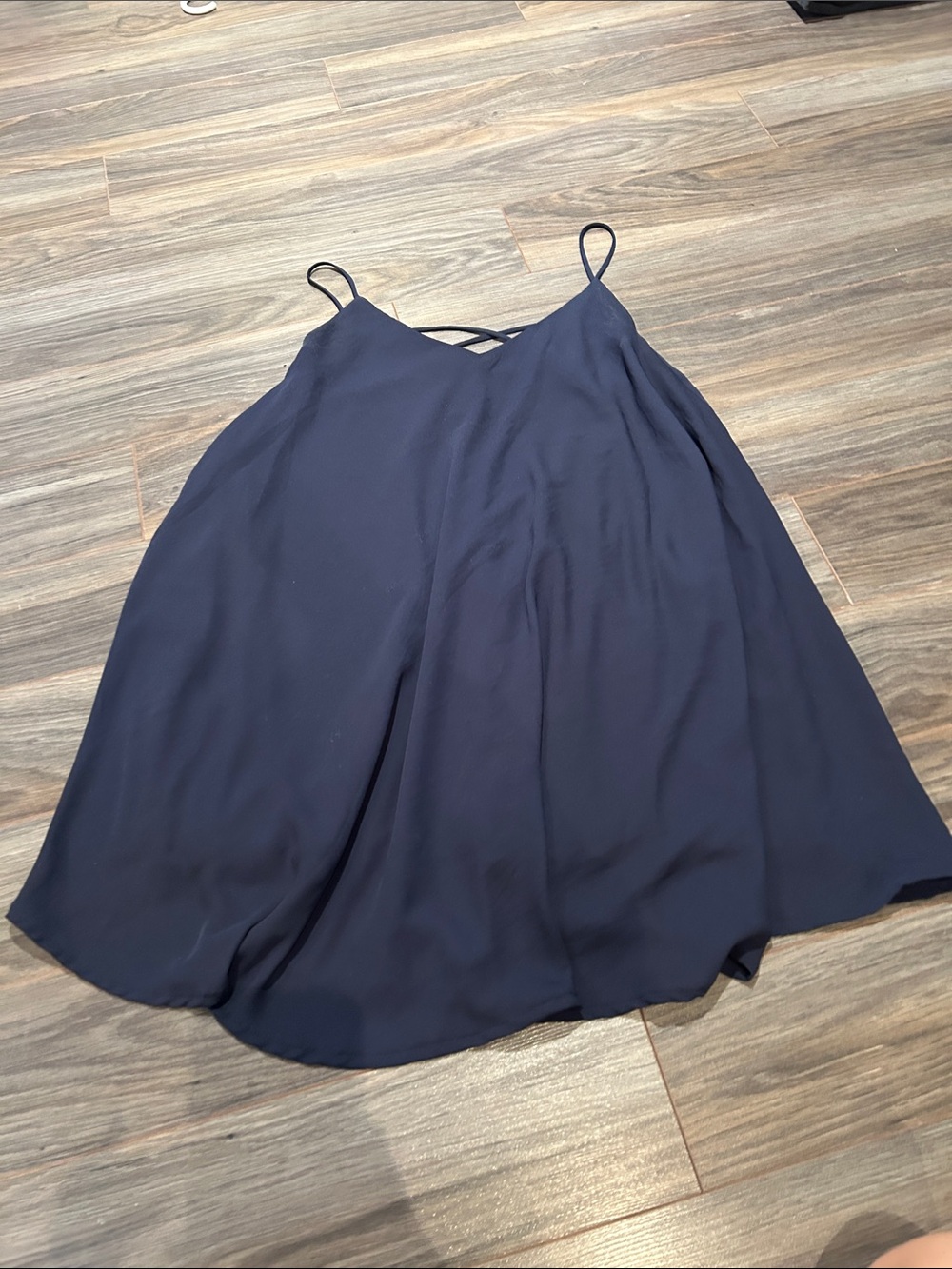 Navy Spaghetti Strap Swing Dress